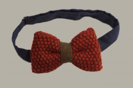 Bow-Tie 'Red Wool' Vintage - rood wollen vlinderstrik - kindermaat