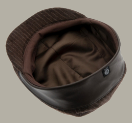 Pet 'Hadar Pinstripe Brown' - duckbill cap bruin gestreept - maat 61 - CTH Ericson