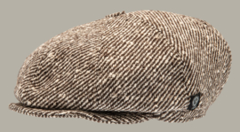 Pet 'Theodor Diagonal Stripe Brown' - newsboy cap met oorflappen - bruin - maat 46/50 - CTH Mini