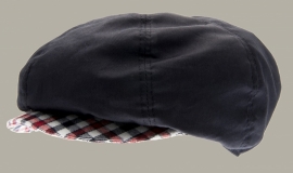 Pet 'Elof Pima/Flannel Check' - newsboy-cap - blauw met geruite details - maat 46/48/50/54 - CTH Mini