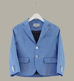 Little Linens 'Heritage Blue' linnen blauwe blazer - maat 158 - LL51
