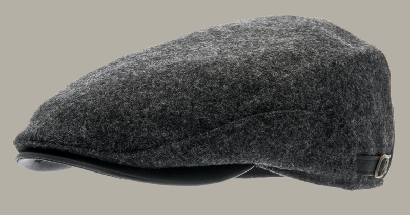 Pet 'Ernst Moon Shetland Graphite' - flat-cap - grijze wollen pet - maat 62 - CTH Ericson