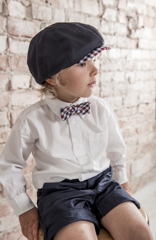 Bow-Tie 'Knut' Flannel Check - vlinderstrik rood/blauw geruit - kindermaat - CTH Mini