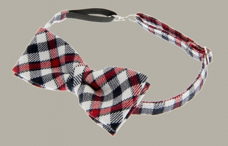 Bow-Tie 'Knut' Flannel Check - vlinderstrik rood/blauw geruit - kindermaat - CTH Mini