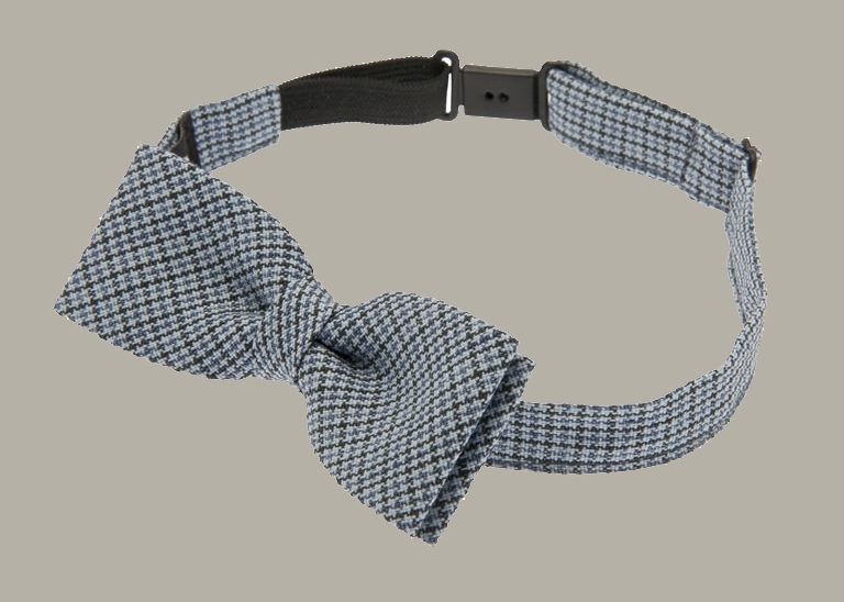 Bow-Tie 'Knut' Linen Check - vlinderstrik blauw geruit - kindermaat - CTH Mini