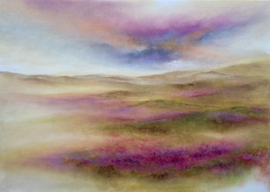 Boek en origineel oliepastel schilderij
