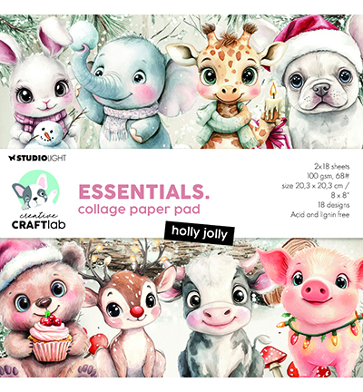 Craftlab - Collage Paper Pad - Holly jolly - CCL-ES-CPP368