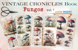 Maremi's Small Art - Vintage Chronicals Collagepagina's voor Art Journaling - Fungos vol 1