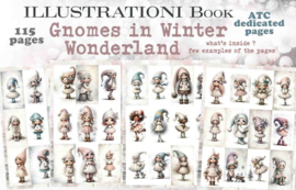 Maremi's Small Art - Iltrationi Collage Ephemera for Art Journaling - Gnomes in Winter Wonderland