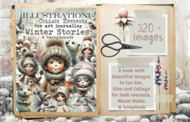 Maremi's Small Art - Illustrationi Collage Ephemera for Art Journaling - Winter Stories & Background