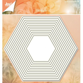 Joy!Crafts- snijmal - Basislijn  - Zeshoek (Hexagon) 12 st. - 6002/6106