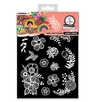 Studiolight - Rub ons - Lovely prints, WHITE - ABM-25-RUB06