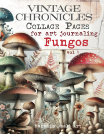Maremi's Small Art - Vintage Chronicals Collagepagina's voor Art Journaling - Fungos vol 1
