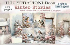 Maremi's Small Art - Illustrationi Collage Ephemera for Art Journaling - Winter Stories & Background