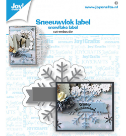 Joy!Crafts - stans en embosmal - sneeuwvlok label - 6002/1532