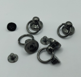 Metalen knop - tin - 4 stuks