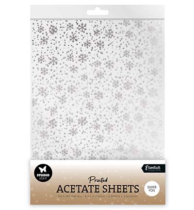 Studiolight - Acetate sheet - Snowflakes Silver - SL-ES-ACS17
