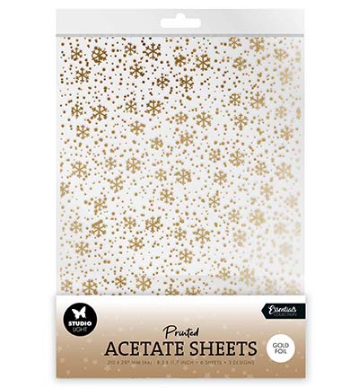 Studiolight - Acetate sheet - Snowflakes Gold - SL-ES-ACS16