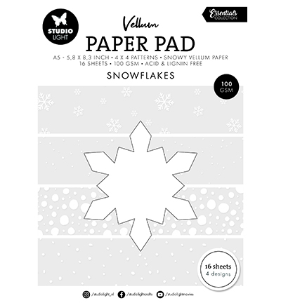 Studiolight - Vellum Paper Pad - Snowflakes - SL-ES-VPP329