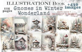 Maremi's Small Art - Iltrationi Collage Ephemera for Art Journaling - Gnomes in Winter Wonderland