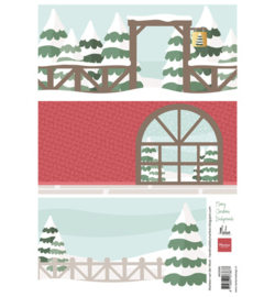 Marianne Design - Knipvel A4 - Merry Christmas backgrounds - AK0099
