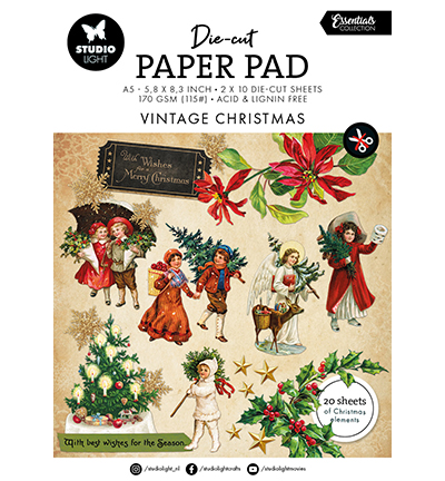 Studiolight - Die-cut Paper Pad - Vintage Christmas - SL-ES-DCPP371