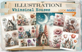 Maremi's Small Art - Illustratieve collagepagina's voor art journaling - Whimsical Houses