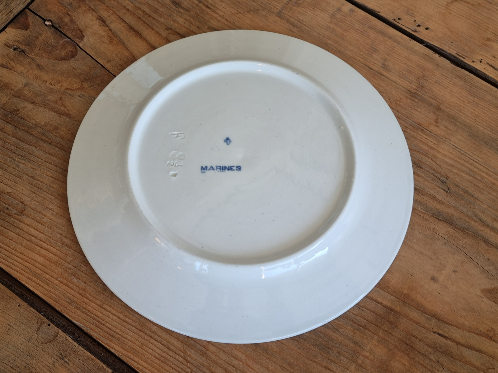 Verkocht = Petrus Regout Marines donkerblauw plat dinerbord 23,5 cm (rond model, zonsondergang)