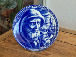Wandbord Boch Belgium decor Oude Man 25 cm