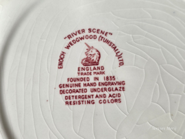 Engels rood Enoch Wedgwood decor River Scene plat dinerbord 26 cm