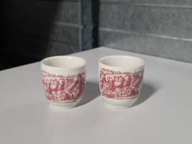 Engels rood English Ironstone Tableware EIT set 2x eierdopje (kasteel)