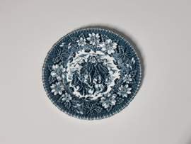Engels groen/petrol Royal Tudor Ware Coaching Taverns gebaksbordje 15,5 cm