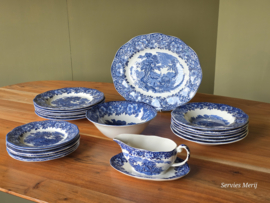 Engels blauw Enoch Wedgwood Woodland serviesset 6 personen
