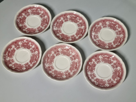 Villeroy en Boch Burgenland rood set  6x Koffie Kop en schotel