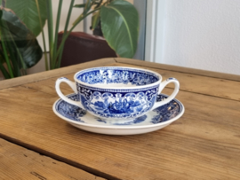 Regout Castillo Old England blauw Soepkom met schotel
