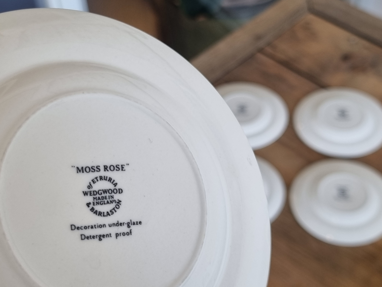 Wedgwood Moss Rose set 6x klein bordje 13 cm