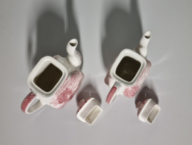 Engels rood Enoch Wedgwood Lochs of Scotland set 2x Koffiepot 18 en 16 cm