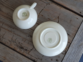 Societe Ceramique decor Art Deco set 7x Thee kop en schotel