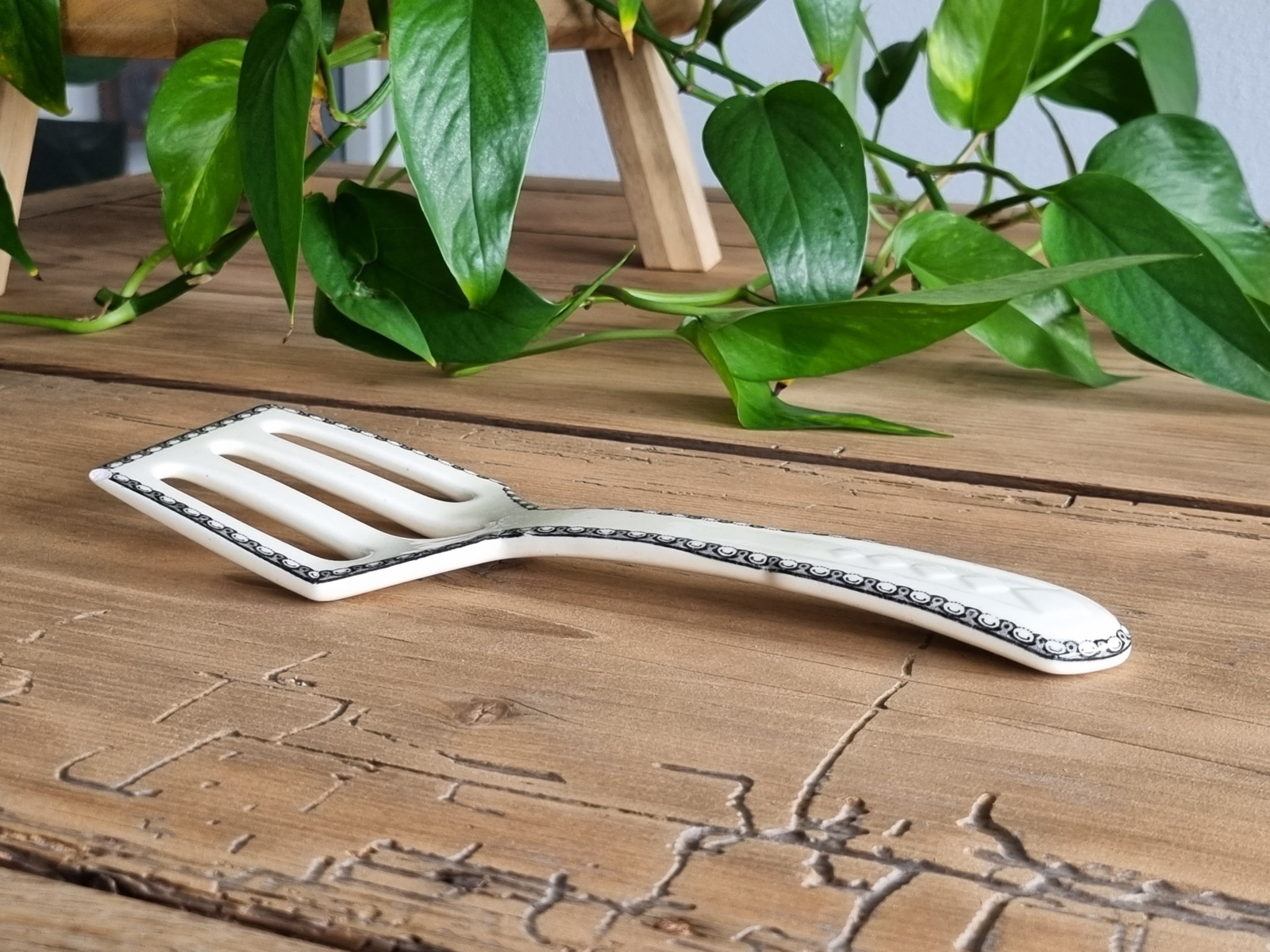 Landschap Zwart Societe Ceramique Aspergeschaal met originele Aspergeschep