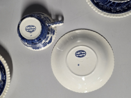 Engels Copeland Spode's Tower  blauw Koffie Thee servies 6-pers
