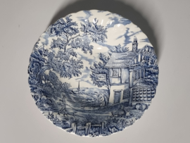 Engels blauw The Hunter by Myott ronde hoge schaal 21 cm