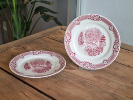 Regout decor Chinois rood set 2x ontbijtbordje