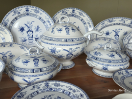 Potiche blauw Societe Ceramique complete serviesset 60 delen