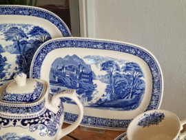 Regout Myott Castillo Old England blauw compleet ontbijtservies 8 personen
