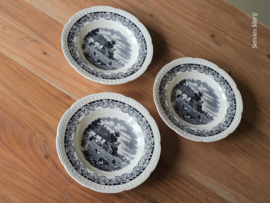 Boerenhoeve Zwart Societe Ceramique set 3x diep pasta curry bord  23,5 cm