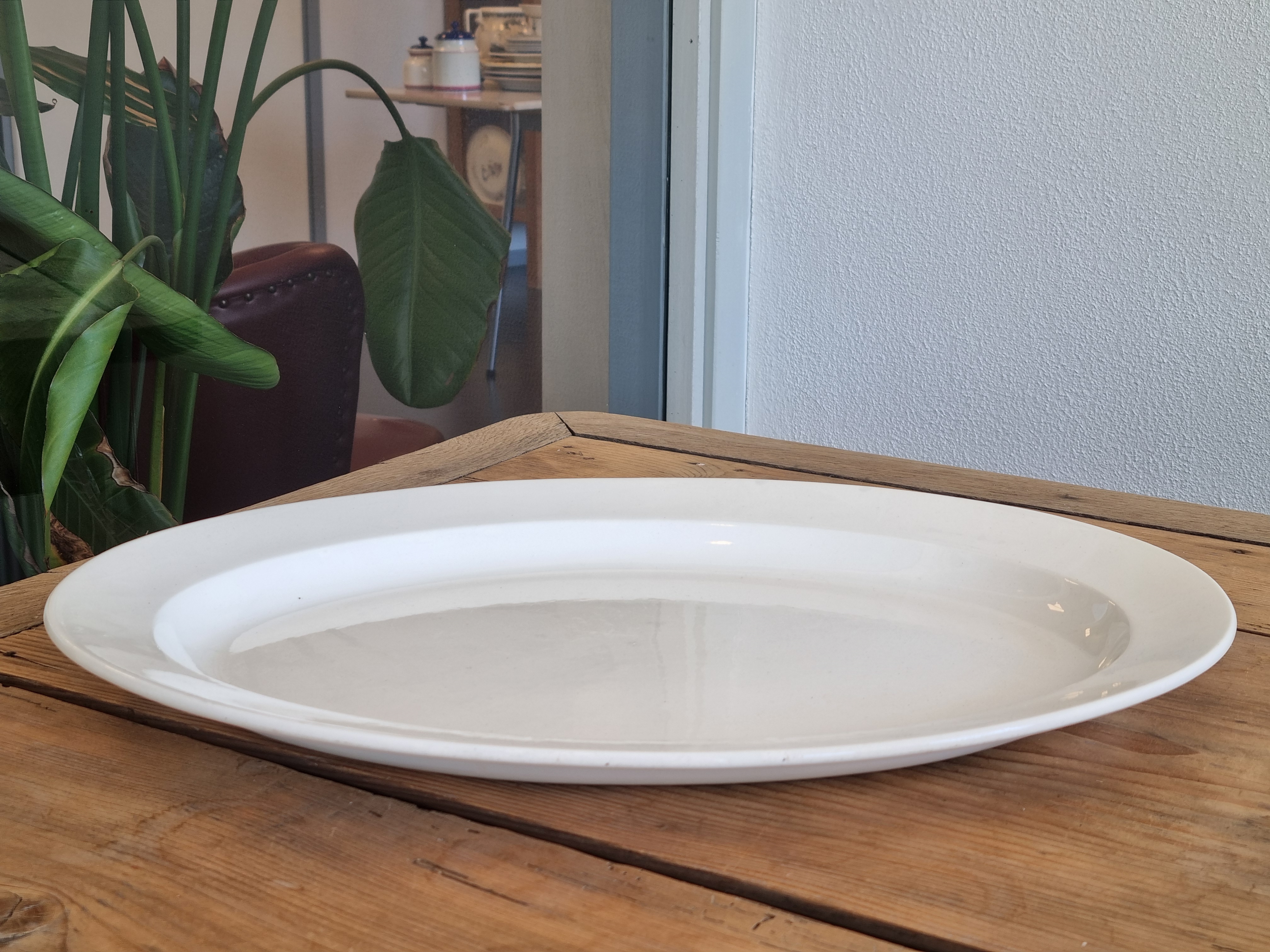 Petrus Regout robuuste ovale schaal 46 cm (wit)