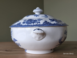 Engels blauw Wedgwood Asiatic Pheasants robuuste terrine met aardewerk lepel