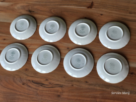 Villeroy en Boch Burgenland rood set  8x koffie kop en schotel (oud groen stempel)