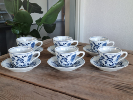Blue Danube set 6x Koffie kop en schotel 8,5 cm