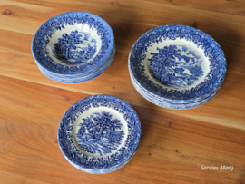 Engels blauw Grindley Country Style set 18 borden